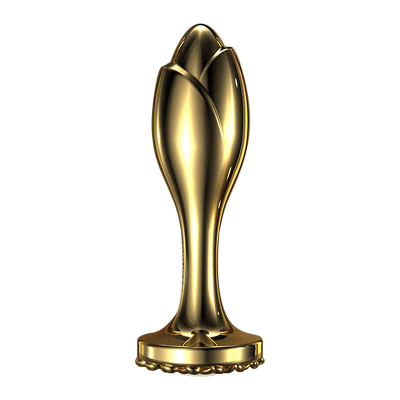 Pearl Rose Anal Plug Gold Stainless Steel Anal Expansion