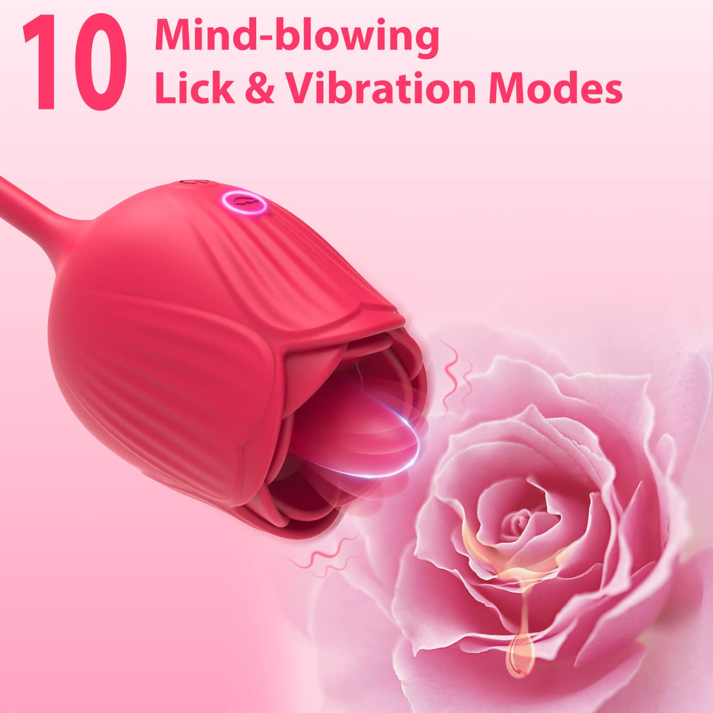 Rose Female Tongue Licking Egg Jumping Telescopic Masturbation