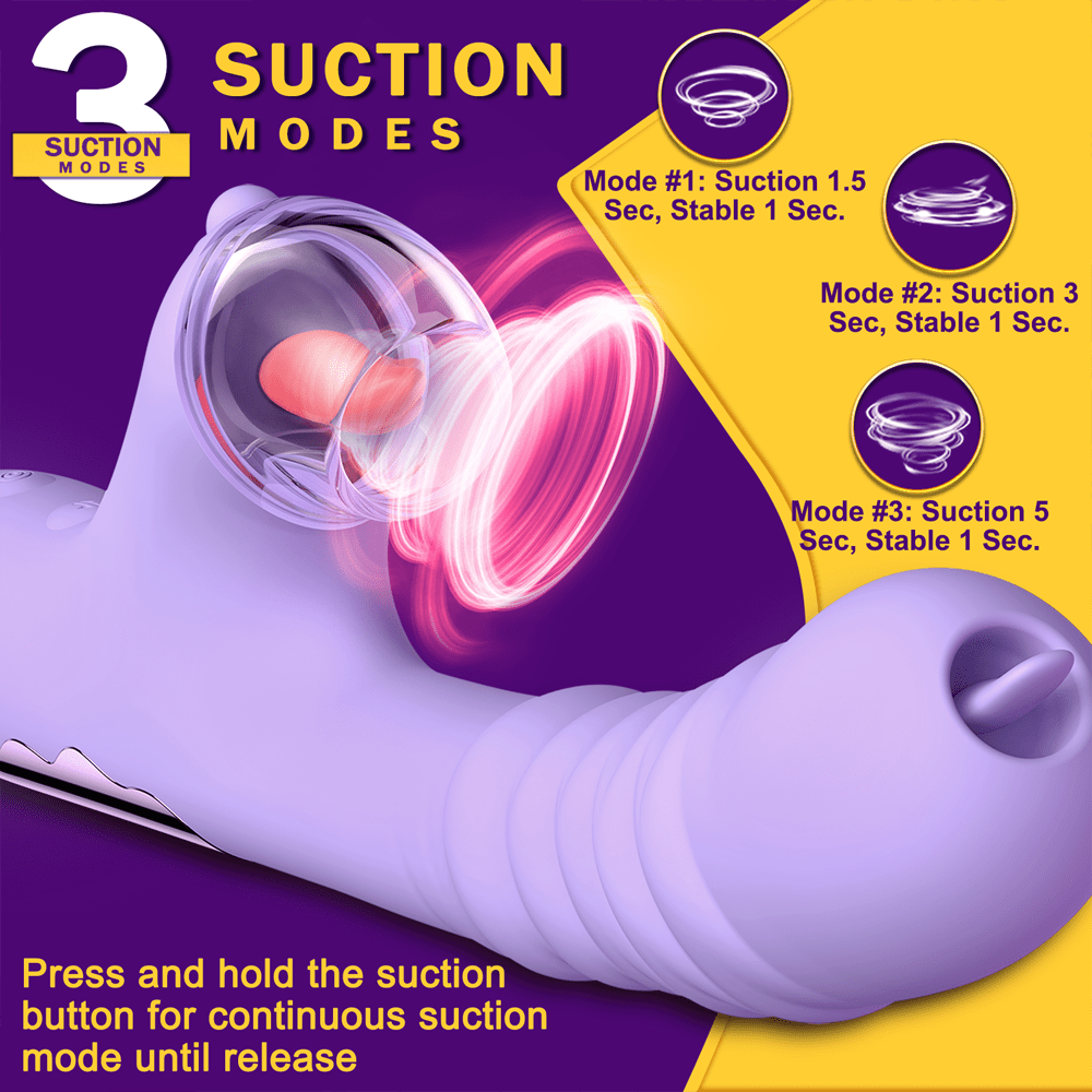 Small Dinosaur Vibrator - Multi-frequency Telescopic Tongue Sucking