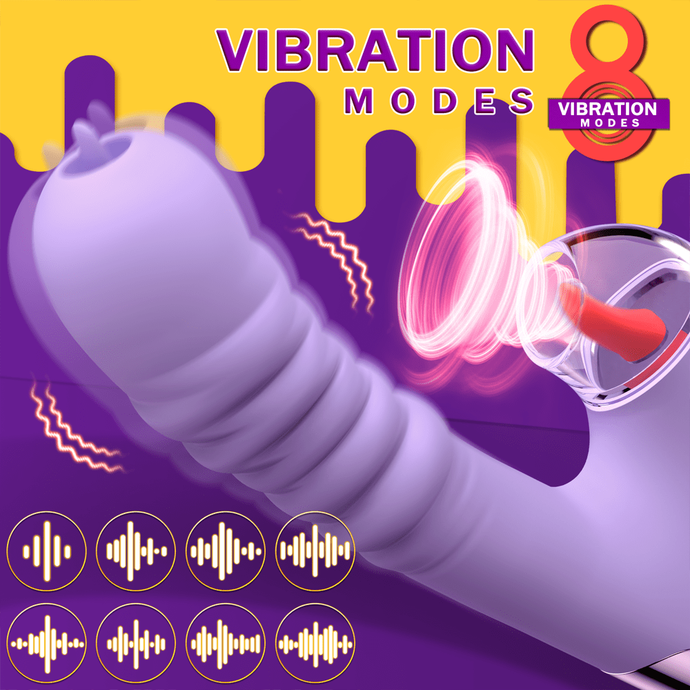 Small Dinosaur Vibrator - Multi-frequency Telescopic Tongue Sucking