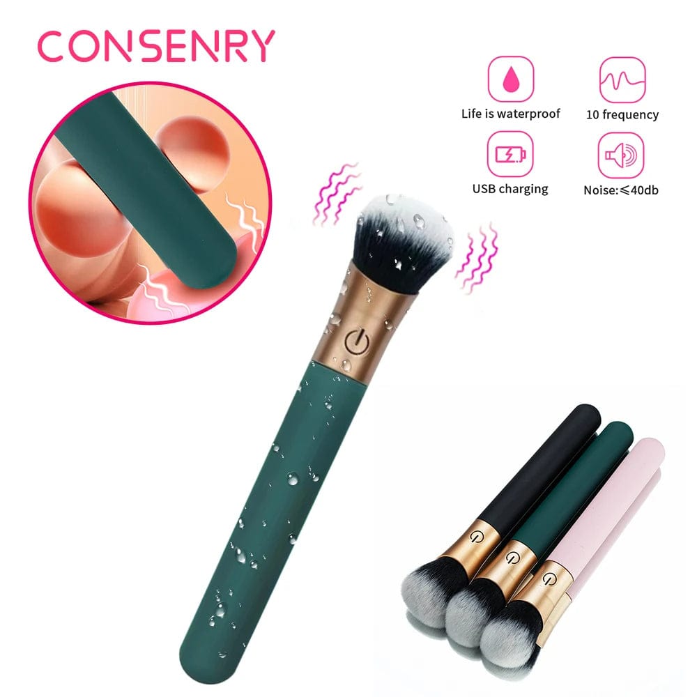 Brush Vibrator 2.1 for Women G-Spot Nipple Clitoral Makeup Stimulator