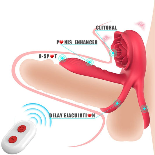 Rose Cock Ring Vibrator Klitoris Stimulator Paar Spielzeug Verbesserte Version