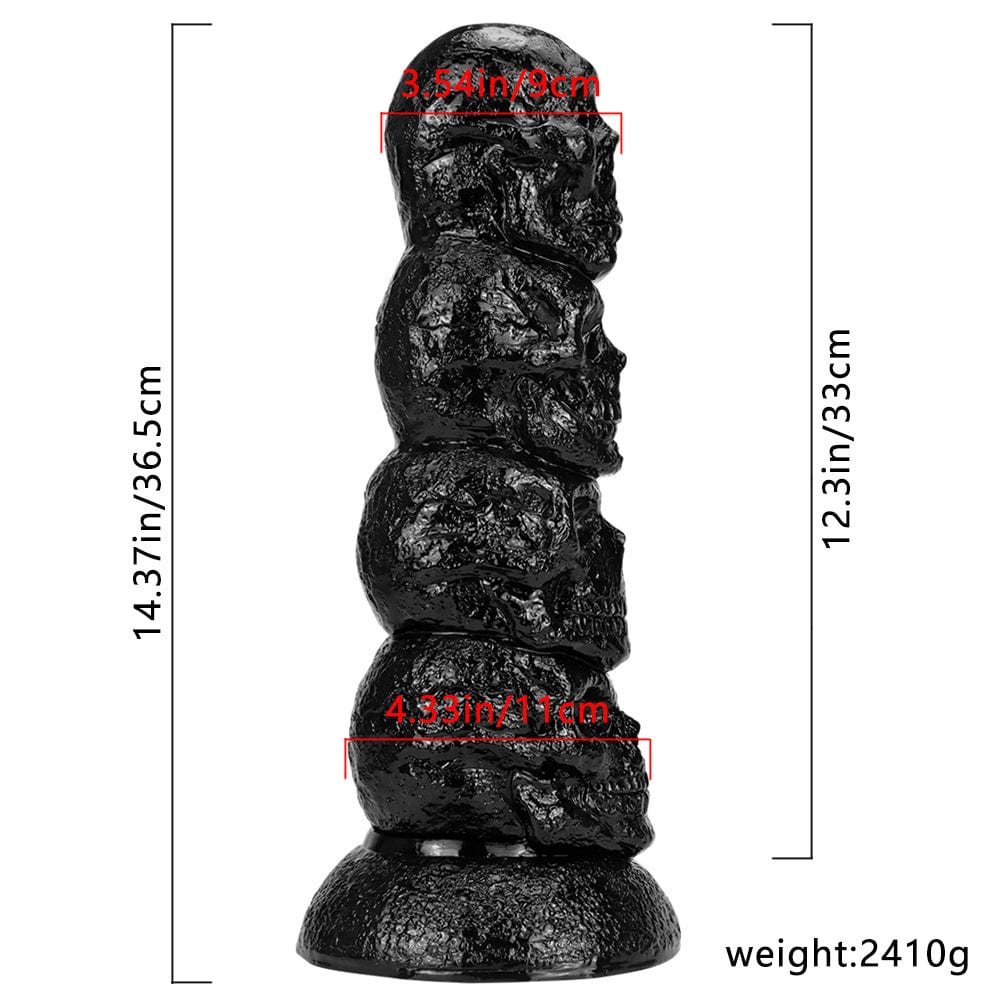 12,3 Zoll Totenkopf Riesen Butt Plug Riesiger Dildo