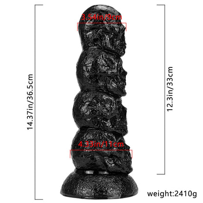 12,3 Zoll Totenkopf Riesen Butt Plug Riesiger Dildo