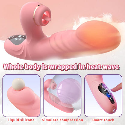 Elektrisch beheizter Vibrator, automatische Saug- und Stoßmaschine für Frauen
