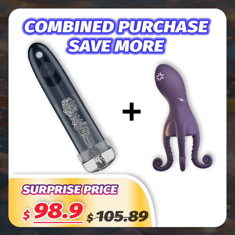 [Bundle Sale] Male WaterSamurai Penis Pump and Octopus Penis Vibrator Set