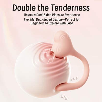 JIUUY Heart-Shaped Dual-End Clitoral Suction & G-Spot Vibrator
