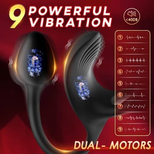 3 in 1 sphärischer vibrierender Analplug-Hodenstimulator mit Penisring