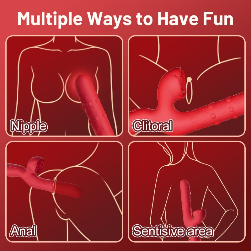 Rose 7 Thrusting Wiggling Clit Stimulator G-spot Vibrator