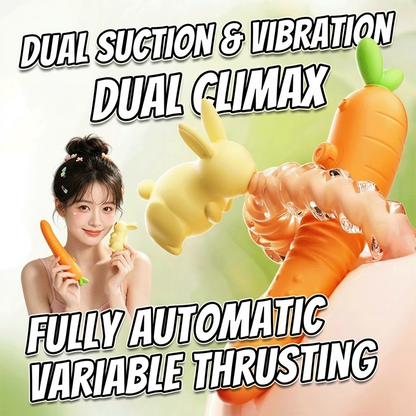 Cute Rabbit & Carrot Modular Suction & Heated Vibrating Wand Set