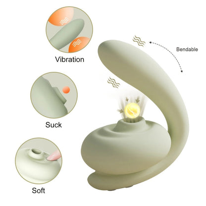 2-in-1-Klitoris-Saugvibrator für doppeltes Vergnügen 