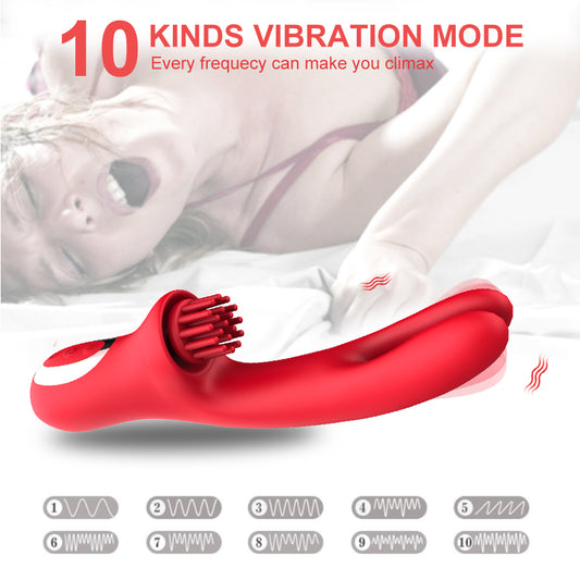 3-in-1-Dildo-Vibrator zum Kitzeln und Wackeln der Klitoris
