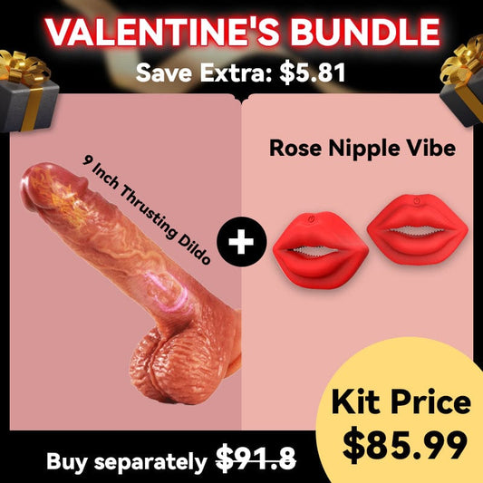 [Geschenk für Sie] 6,33 % Rabatt – 9-Zoll-Stoßdildo und APP-gesteuerter Rose-Nippelklemmen-Vibrator