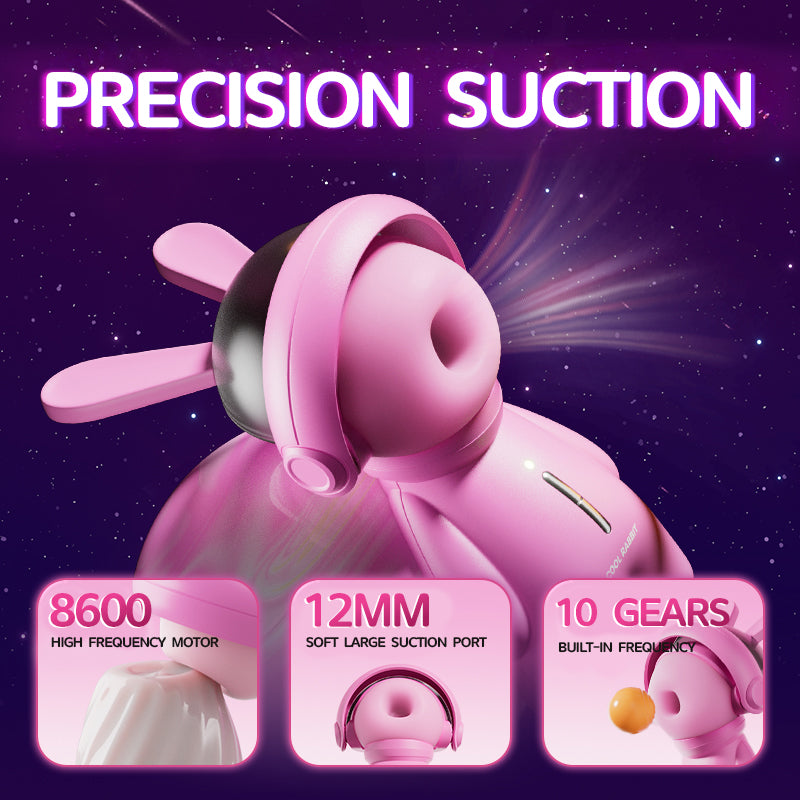 Fashion Ornaments Rabbit Klitoris Saugvibrator-Set mit Staubschutzhülle