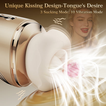 Luxury Gold Kissing & Tongue-Licking 5-in-1 Stimulator
