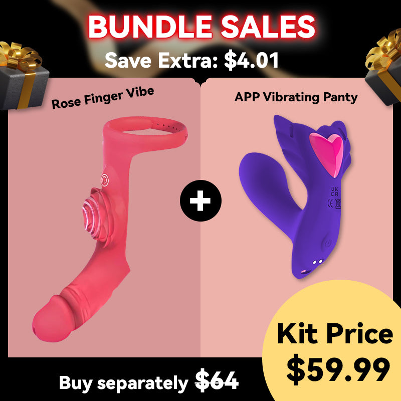 [Bundle Sale] 6.27% Off - Rose Finger Vibrator & Butterfly Wearable Vibrator