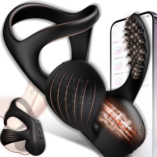 Vibrating Cock Ring with Ball Wrap