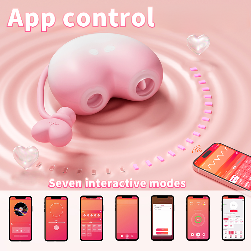 Peach Split Clitoral Sucker & G Spot Vibrating Egg