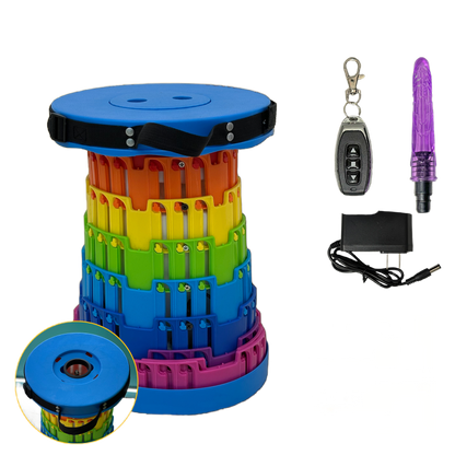 TOYHEERG Rainbow Telescopic Chair Sex Dildo Machine Outdoor Stimulation