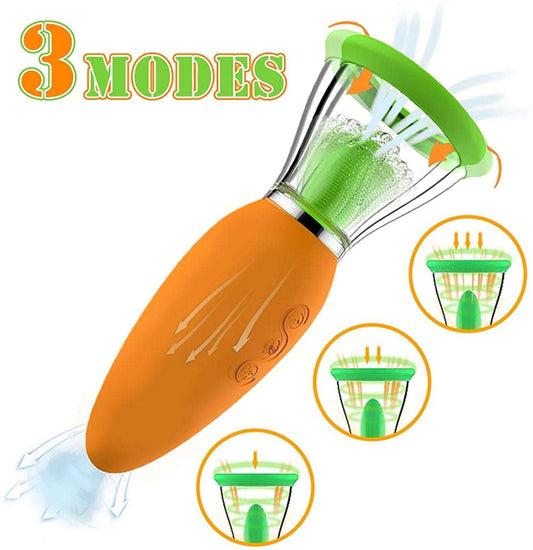 Carrot Vibration Automatic Heating Sucking Tongue Licker Pluggable