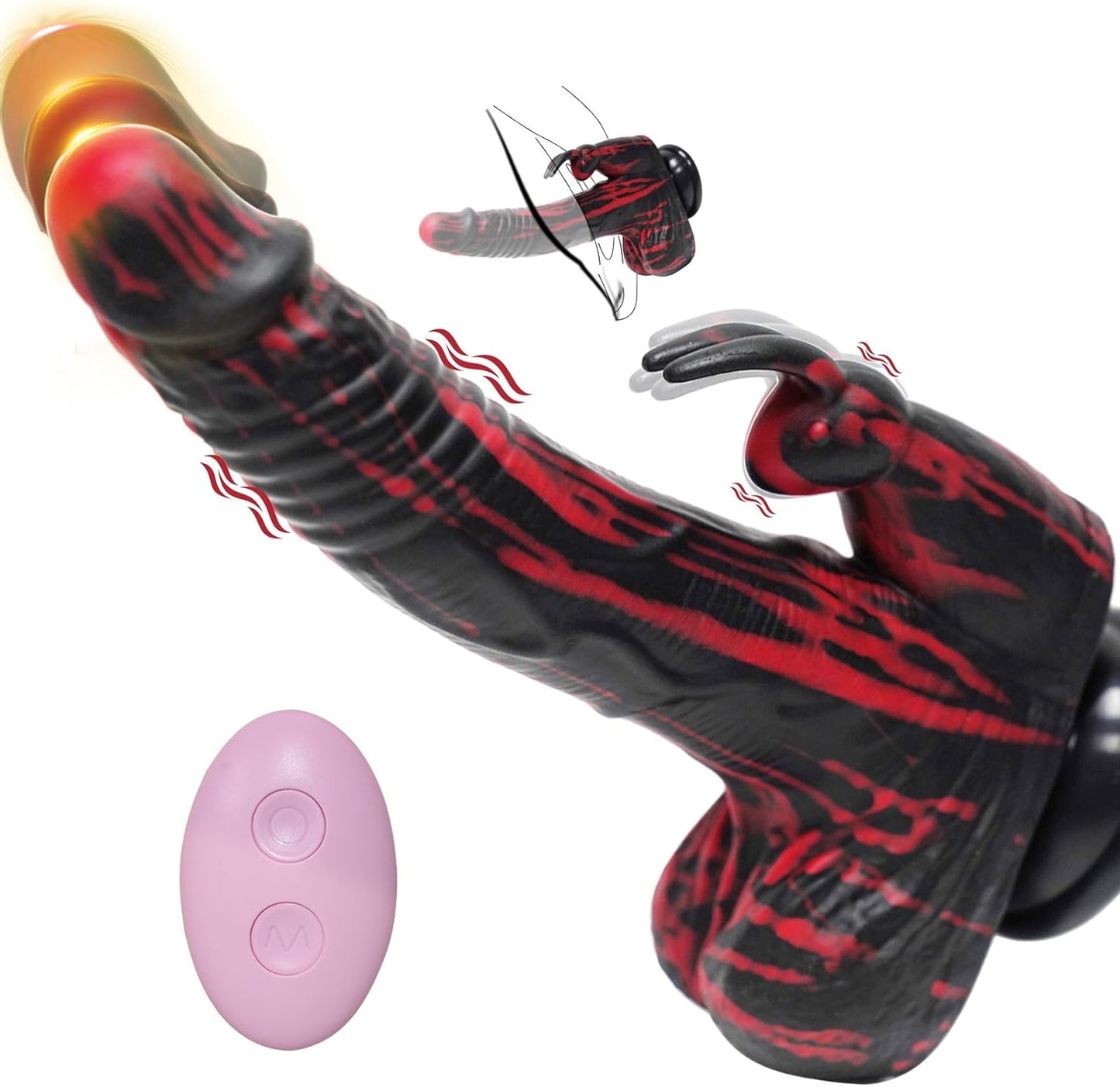 8.26In Rabbit Thrusting Rotation Realistic Dildo Clit G-Spot Vibrator