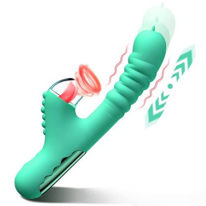 Small Dinosaur Vibrator - Multi-frequency Telescopic Tongue Sucking