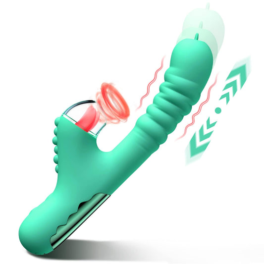 Small Dinosaur Vibrator - Multi-frequency Telescopic Tongue Sucking