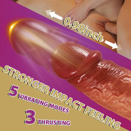 3-in-1 Stoßen 5 Vibrationen 42 ℃ Heizung Realistischer nicht klebriger Blush Dildo 9 Zoll 