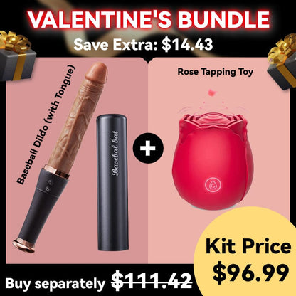 [Bestes Angebot zum Valentinstag] Sparen Sie 14,43 $ - Baseball-Stoßdildo &amp; Rose-Tapping-Spielzeug