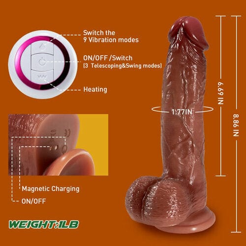 9 vibrierende 3 Teleskop Swing Realistische Dildo Vibrator 8,86 Zoll 