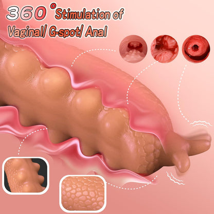9.06in Thrusting Monster Snail Dildo Vibrator with 3 Thrusting & 9 Vibrating Modes