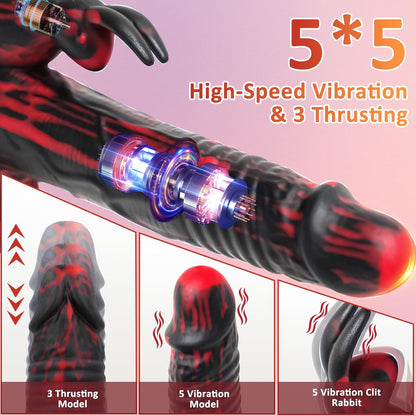8.26In Rabbit Thrusting Rotation Realistic Dildo Clit G-Spot Vibrator