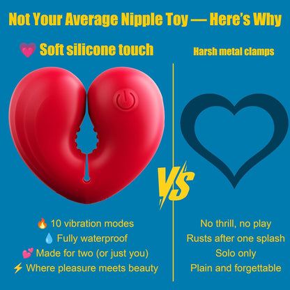 Nipple Toys Vibrator Sex Toys, 1 Pair BDSM Nipple Clamps Adult Toy with 10 Vibrating Modes for Clit Stimulator, Rose Toy for Women Couples Pleasure, Nipple Clips for Adult Play with Remote Control
