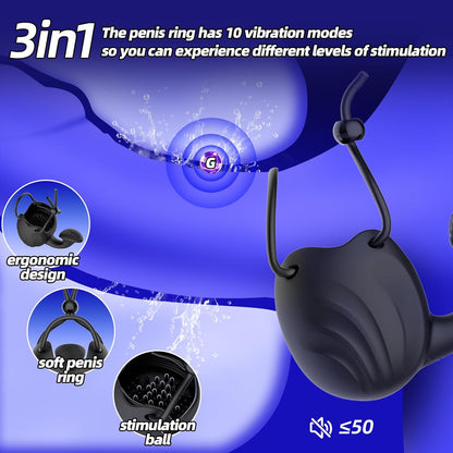 3 In 1 APP-Controlled Vibrating Cock Ring
