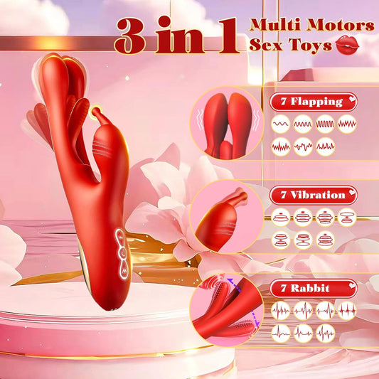 3-in-1-Vibrator mit G-Punkt-Flatterfunktion zur Stimulation der Klitoris