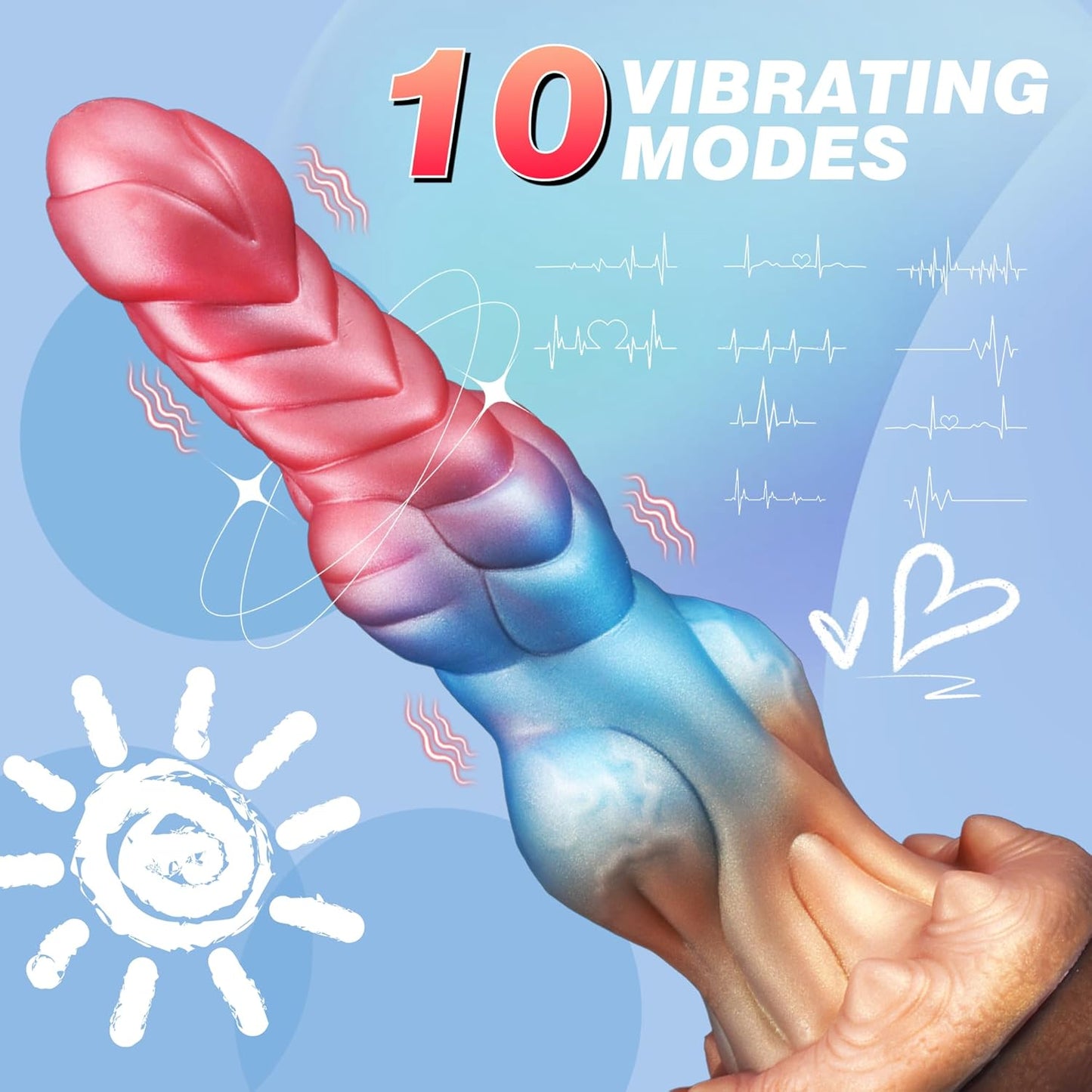 10.23In Monster Dildo Riesiger Dildo Dicker Analdildo mit Stoß- und Vibrationsfunktion