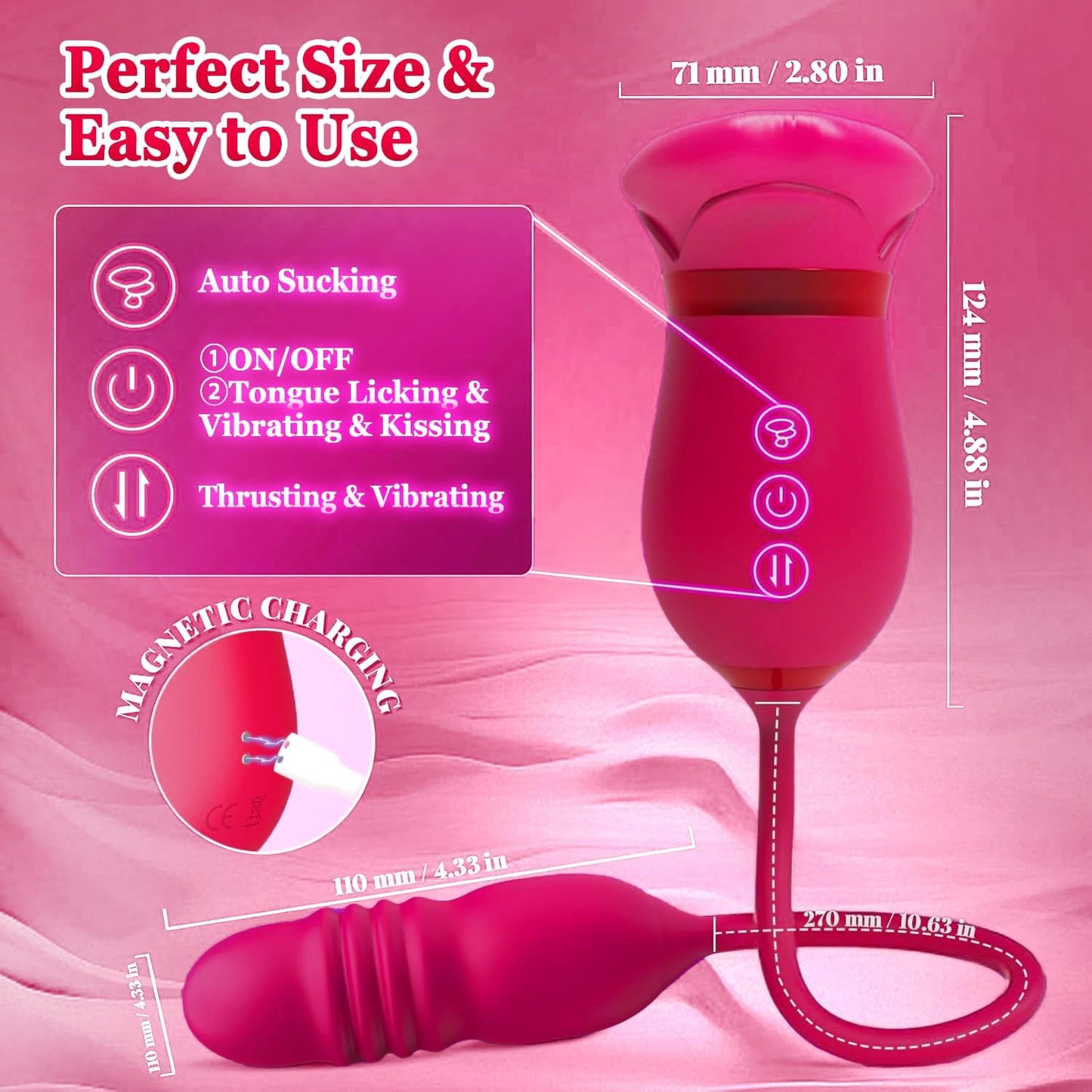 Big Mouth 5-in-1-Vibrator mit Mundabsaugung und Klitorisstoß