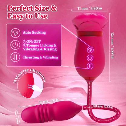 Big Mouth 5-in-1-Vibrator mit Mundabsaugung und Klitorisstoß