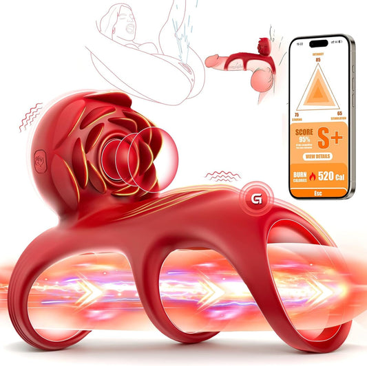 Vibrierender Penisring Klitorisvibrator mit 9 Vibrationsmodi App-Fernbedienung