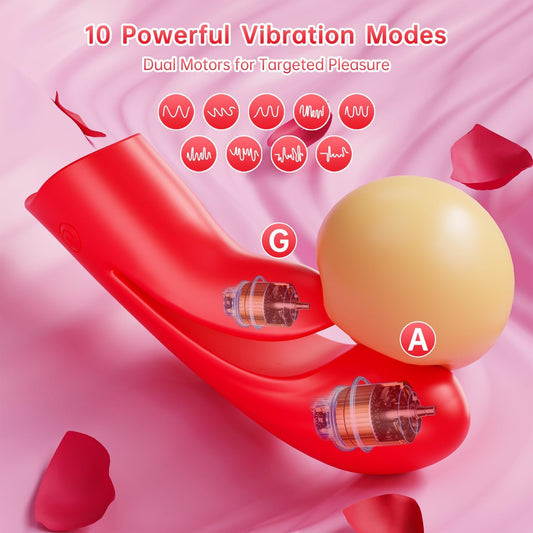 2-in-1-Vibrator mit flexibler Fingerhülle für Klitoris, G-Punkt und Brustwarzen