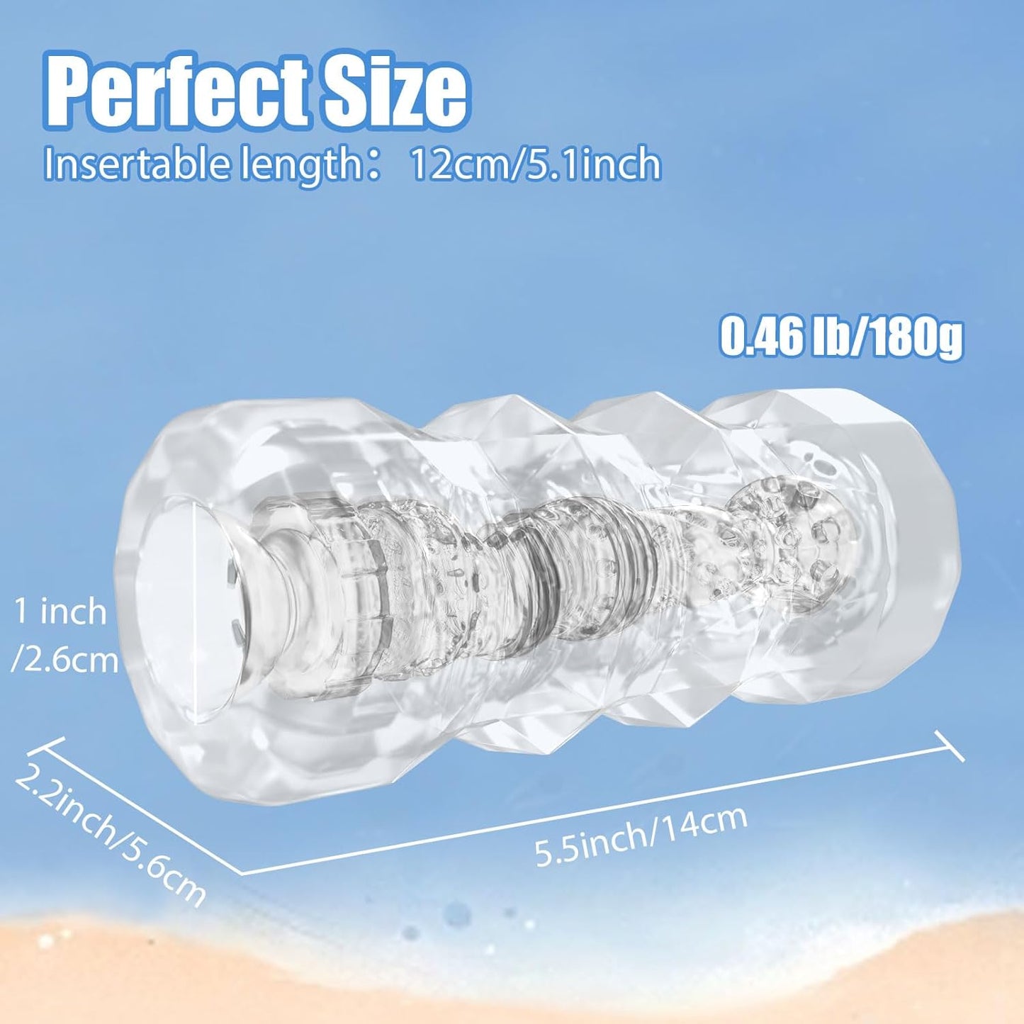 Manuelle männliche Masturbation, realistischer Stroker mit 3D-Struktur, 5 Farben