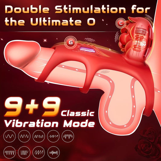 Vibrierender Penisring Klitorisvibrator mit 9 Vibrationsmodi App-Fernbedienung