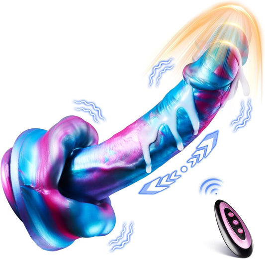9-Zoll-Dildo-Vibrator „Big Mouth Fantasy“ mit 3 Stoß-, 7 Vibrations- und Heizmodi