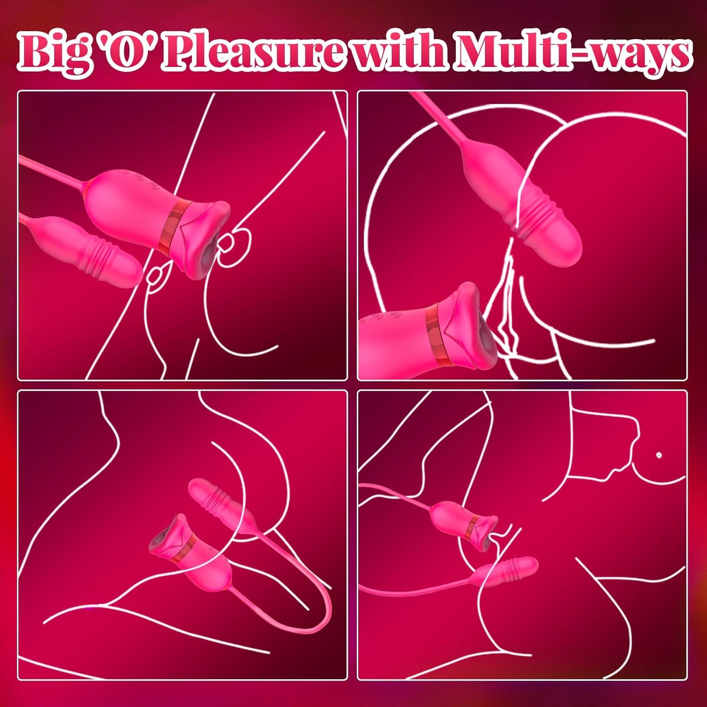 Big Mouth 5-in-1-Vibrator mit Mundabsaugung und Klitorisstoß