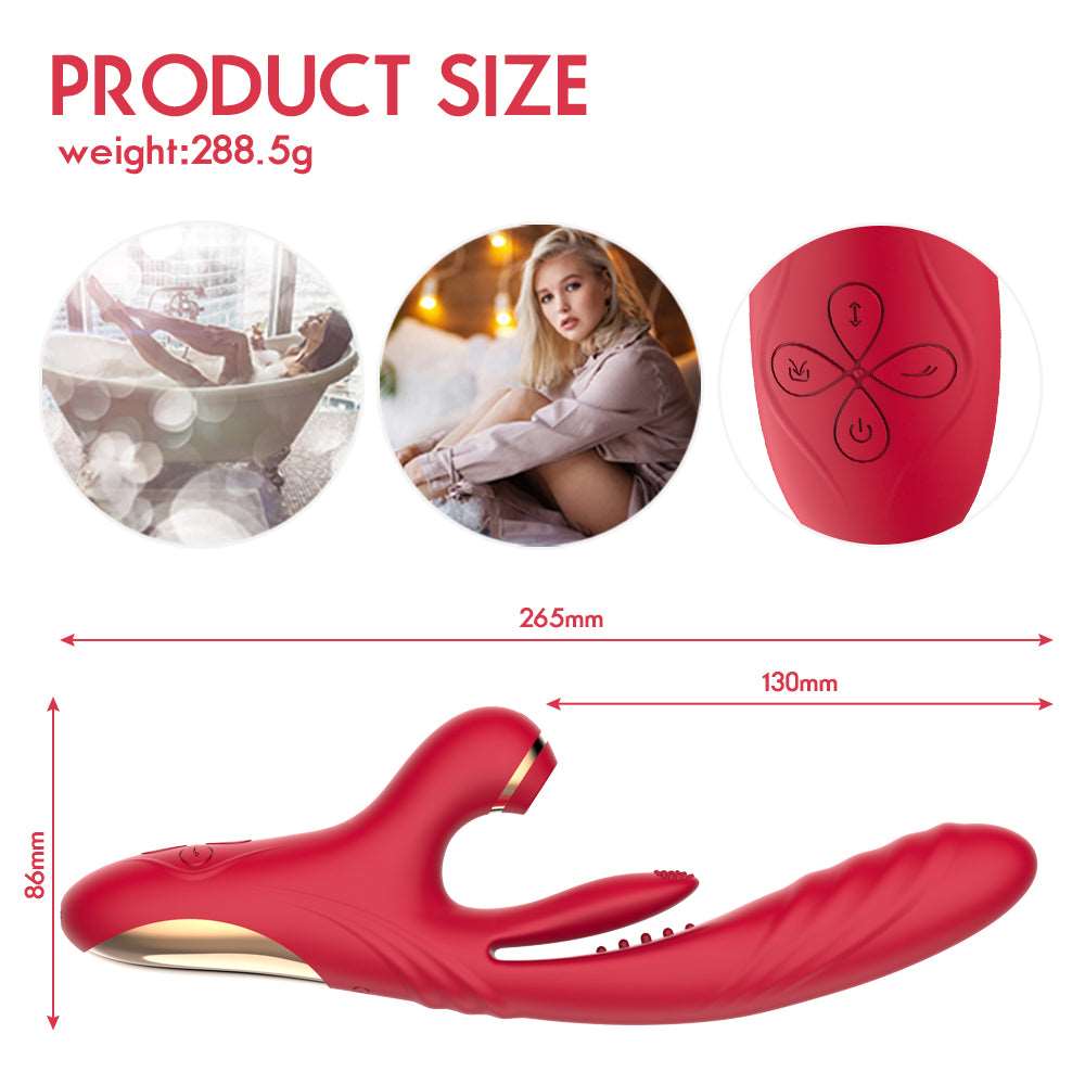 3-in-1 Saug- und Stoßvibrator mit Zunge für Klitoris und G-Punkt 