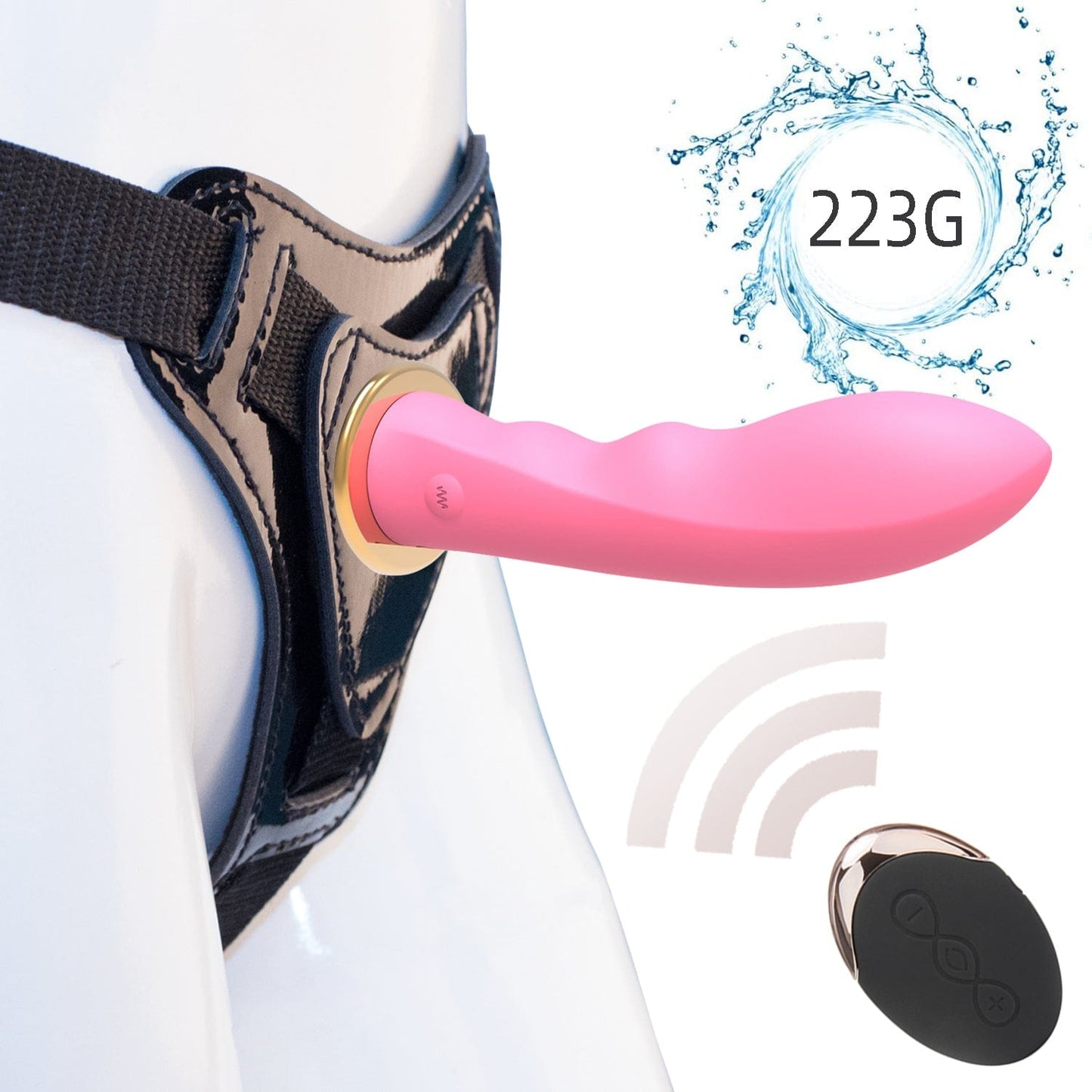 حزام ديلدو لاسلكي قابل لإعادة الشحن عن بعد بمنفذ USB 