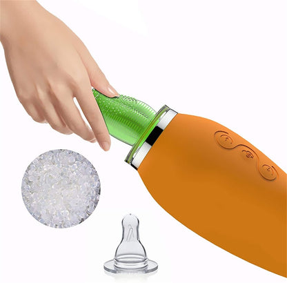 Carrot Vibration Automatic Heating Sucking Tongue Licker Pluggable