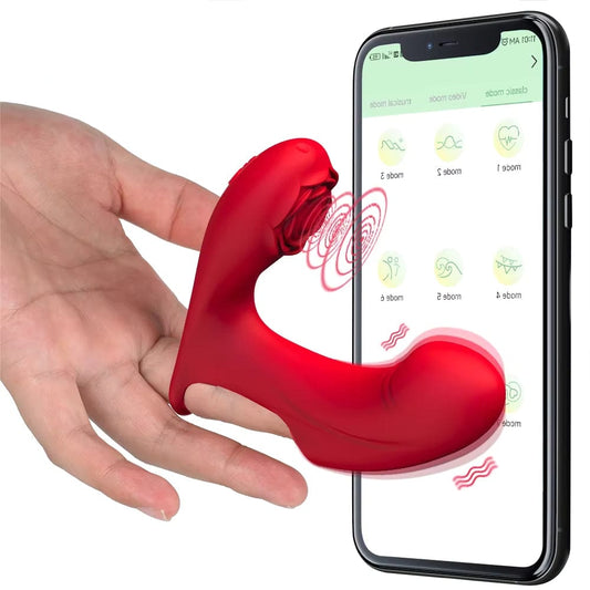 Rose Finger Vibrator Doppel Vibration Klitoris G Punkt Stimulator APP Steuerung