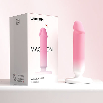 Gradient Pink Silicone Realistic Dildo Anal Plug