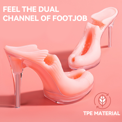 Stiletto High Heel Footjob Dual-Channel Masturbation Cup